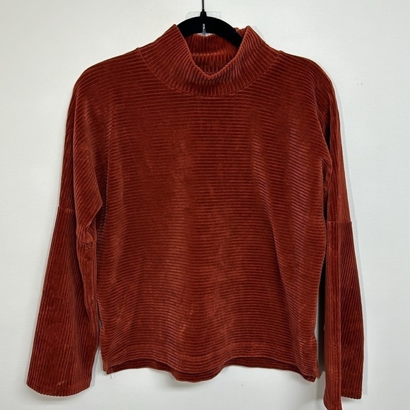 Madewell Texture & Thread‎ Velour Corduroy Mockneck Top Rust XS - Picture 6 of 6